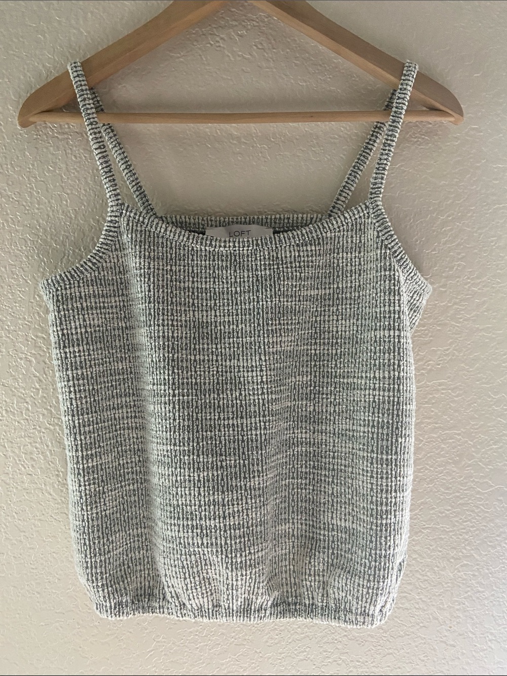 LOFT Gray Heathered Ribbed Knit Cami
